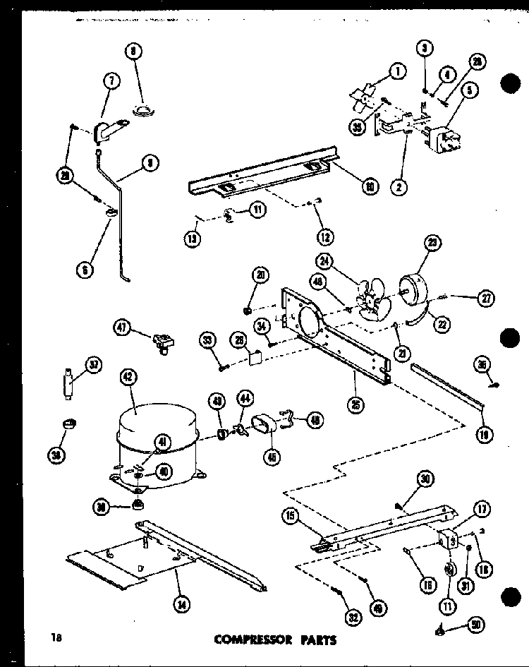 Compressor Parts Diagram and Parts List for TC18D-P73500-25W  Amana Refrigerator