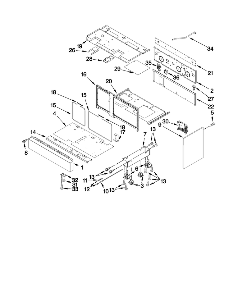 48" Chassis Parts Diagram and Parts List for JDRP548WP01  Jenn-Air Range