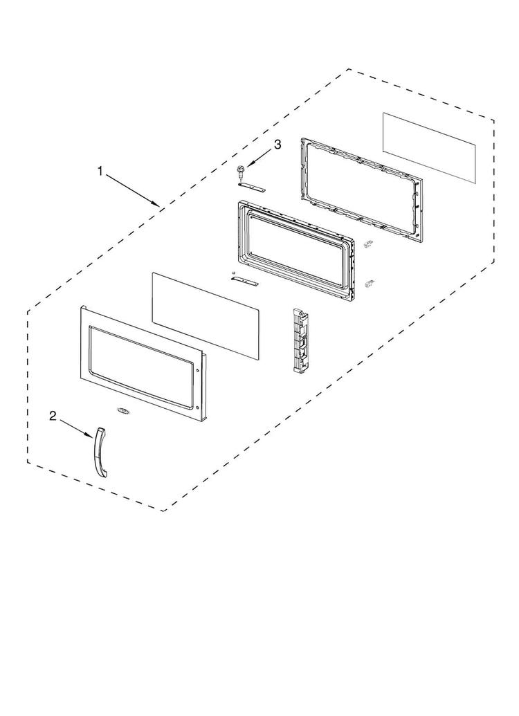 Door Parts Diagram and Parts List for AMV2174VAS0  Amana Microwave