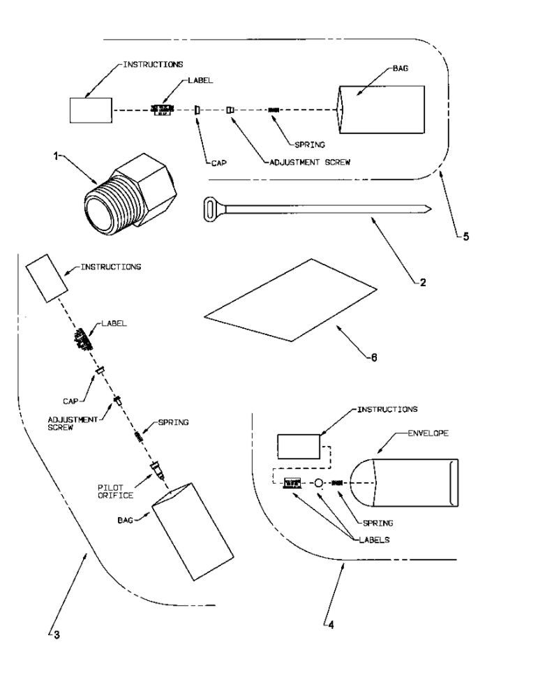 Propane Conversion Kits Diagram and Parts List for HAC1PS09 P1204221F Amana Air Conditioner