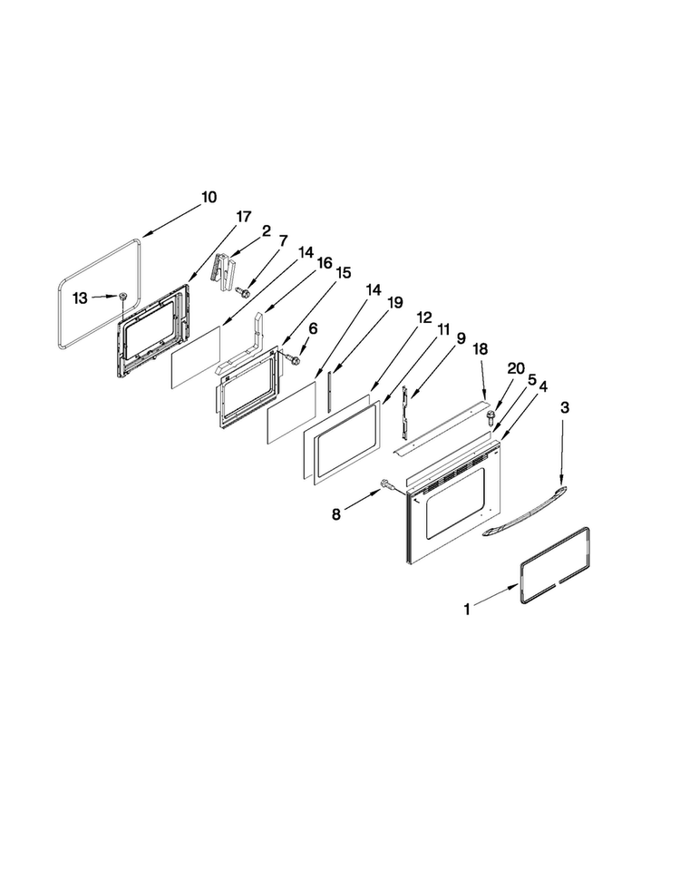 Lower Door Parts Diagram and Parts List for MGR6775BDS20  Maytag Range