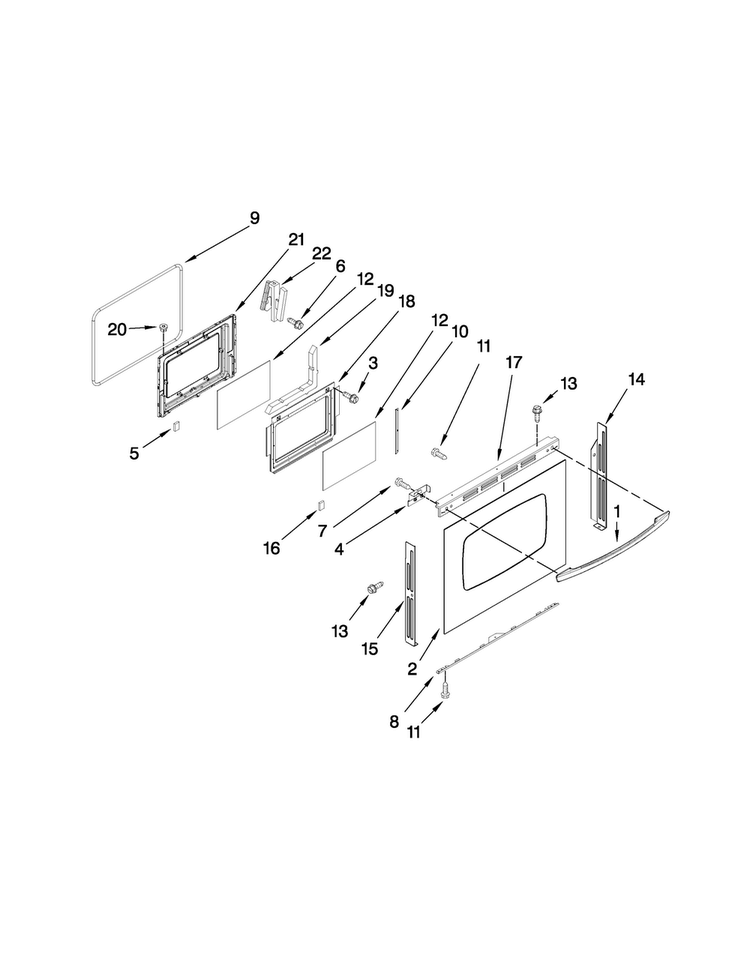 Lower Door Parts Diagram and Parts List for MGR6775BDB19  Maytag Range