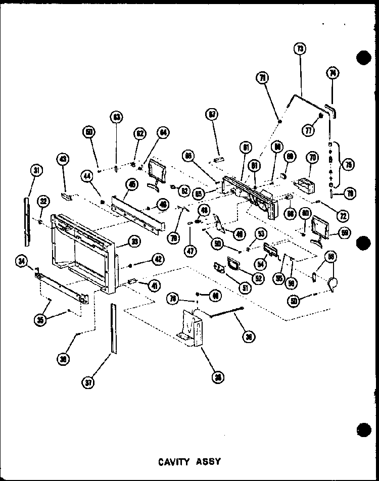 Cavity Assy Diagram and Parts List for SRI19W-AG-P60340-24WG  Amana Refrigerator