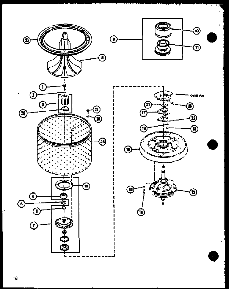 Section 3 Diagram and Parts List for LWD553 P7762116W Amana Washer