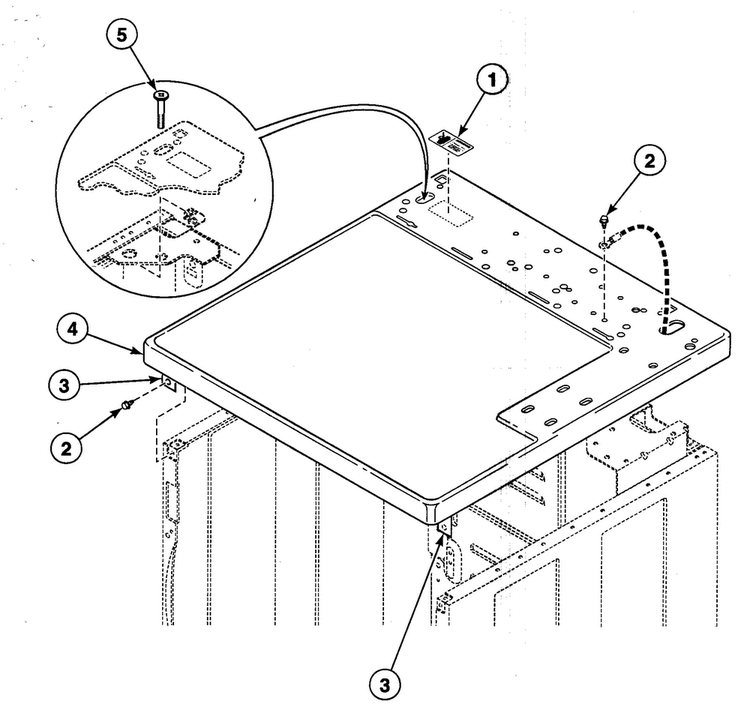 Cabinet Top Diagram and Parts List for SDG309QF  Speed Queen Dryer