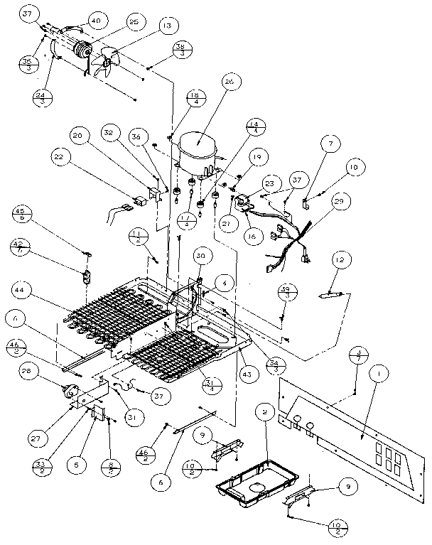 Machine Compartment - Tecumseh Compressor Diagram and Parts List for 36761-P1135802W  Amana Refrigerator