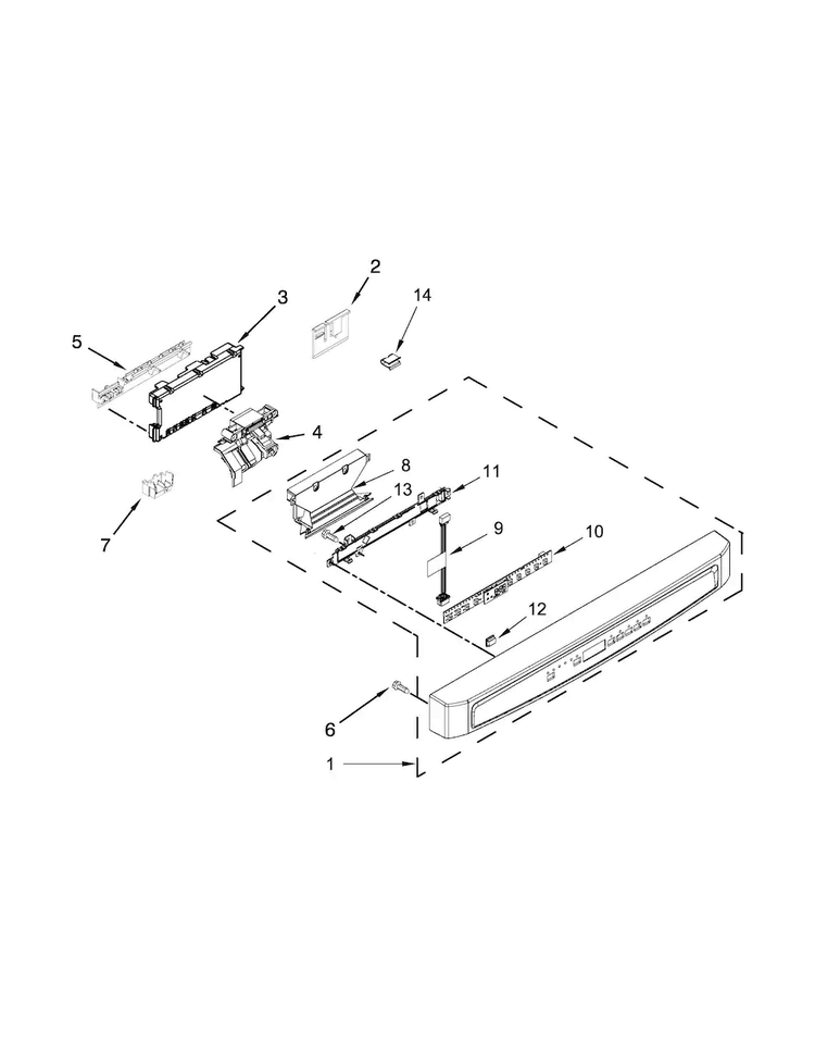 Control Panel And Latch Parts Diagram and Parts List for MDB6949SDE0  Maytag Dishwasher