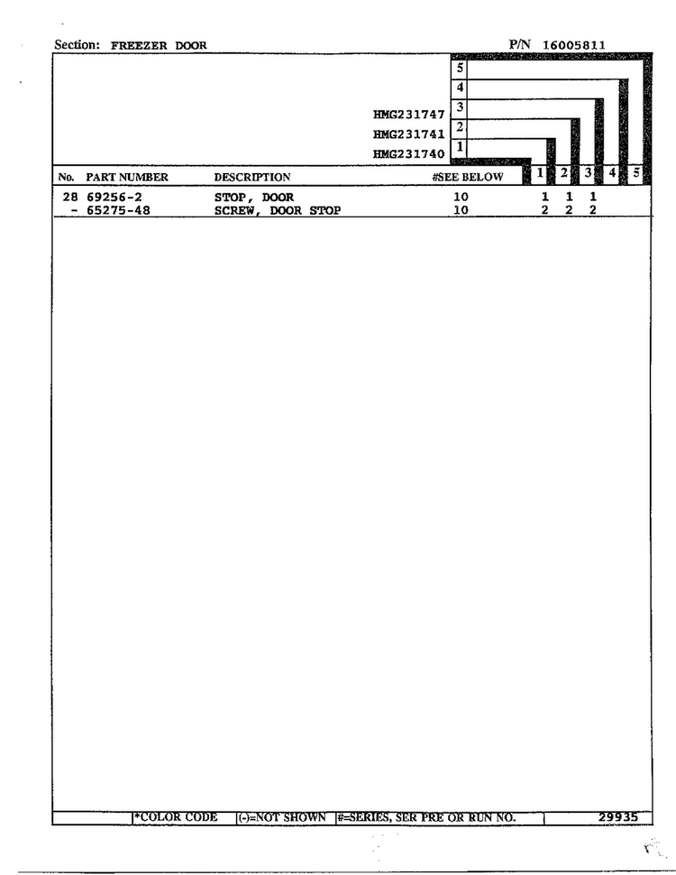 Freezer Door Page 3 Diagram and Parts List for 231740  Admiral Refrigerator