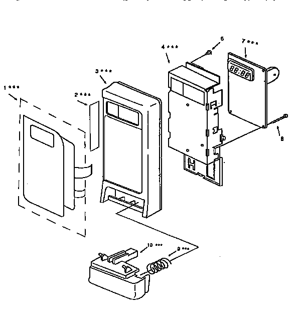 Control Panel Diagram and Parts List for 56566300691  Kenmore Microwave