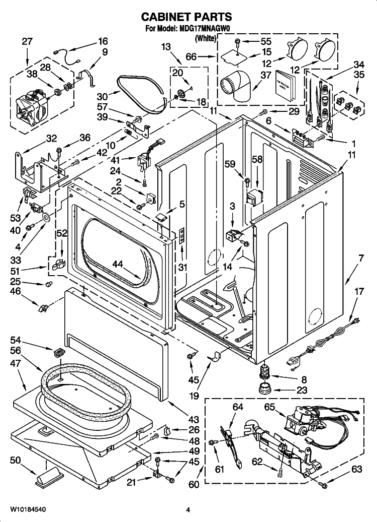 CABINET PARTS Diagram and Parts List for MDG17MNAGW0  Maytag Dryer
