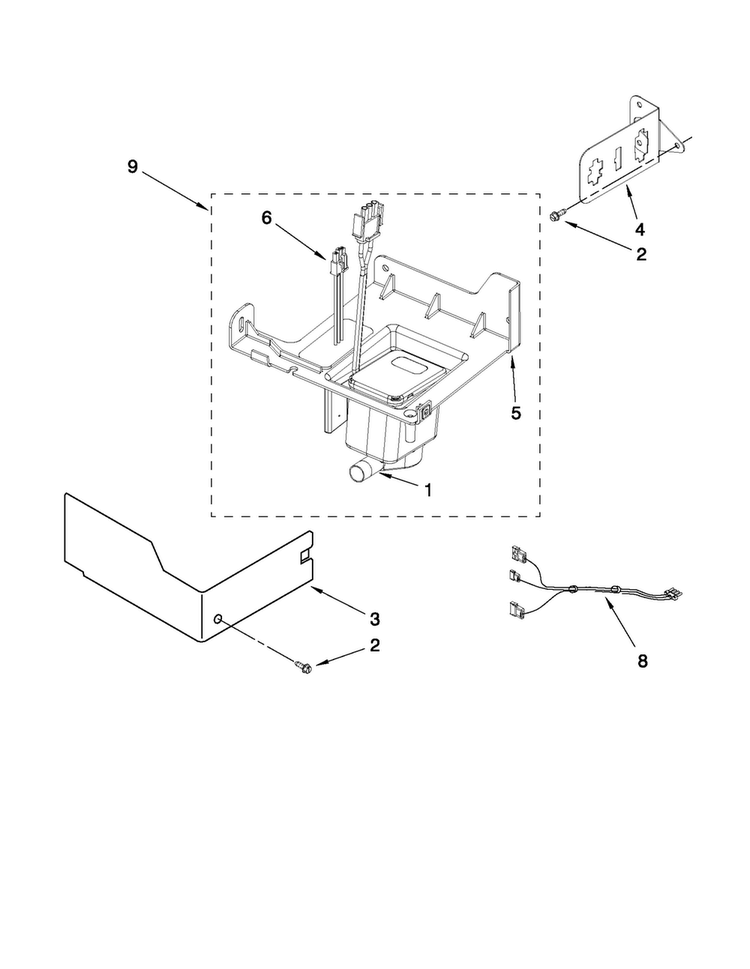 Pump Parts Diagram and Parts List for JIM158XXCX1  Jenn-Air Ice Maker