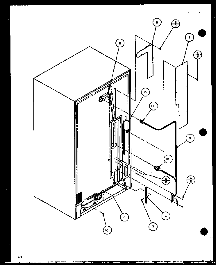 Section 2 Diagram and Parts List for SL22JB-P1116006W  Amana Refrigerator