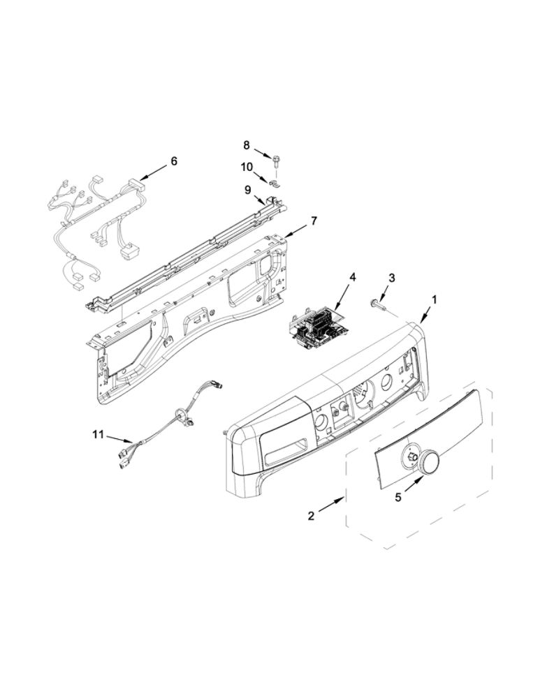 Control Panel Parts Diagram and Parts List for 7MMHW7100DW0  Maytag Washer