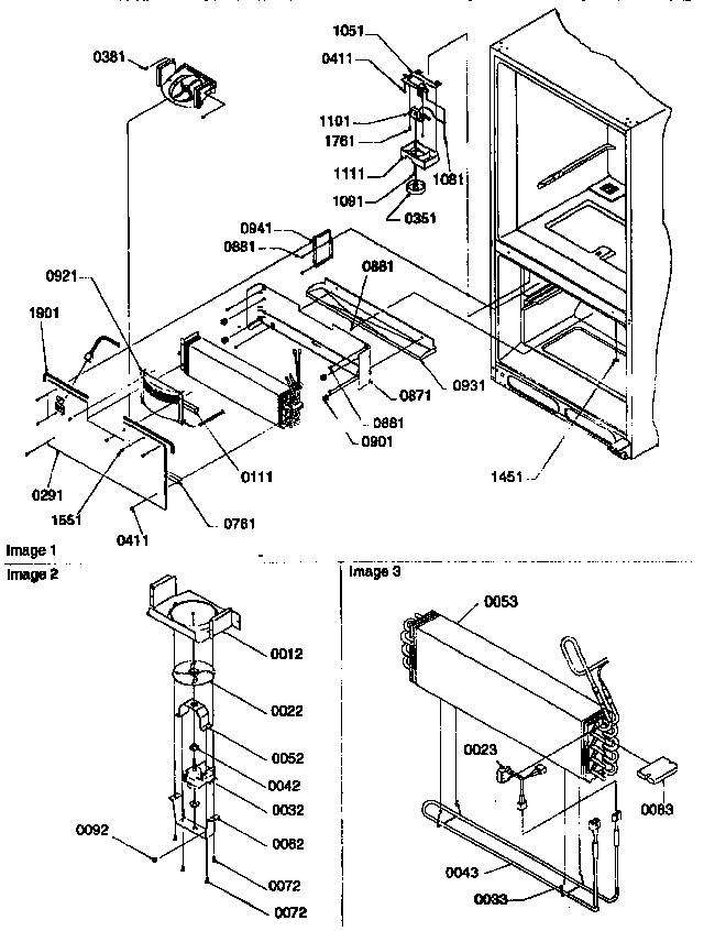 Evaporator And Freezer Control Diagram and Parts List for 77277-P1311201WL  Amana Refrigerator