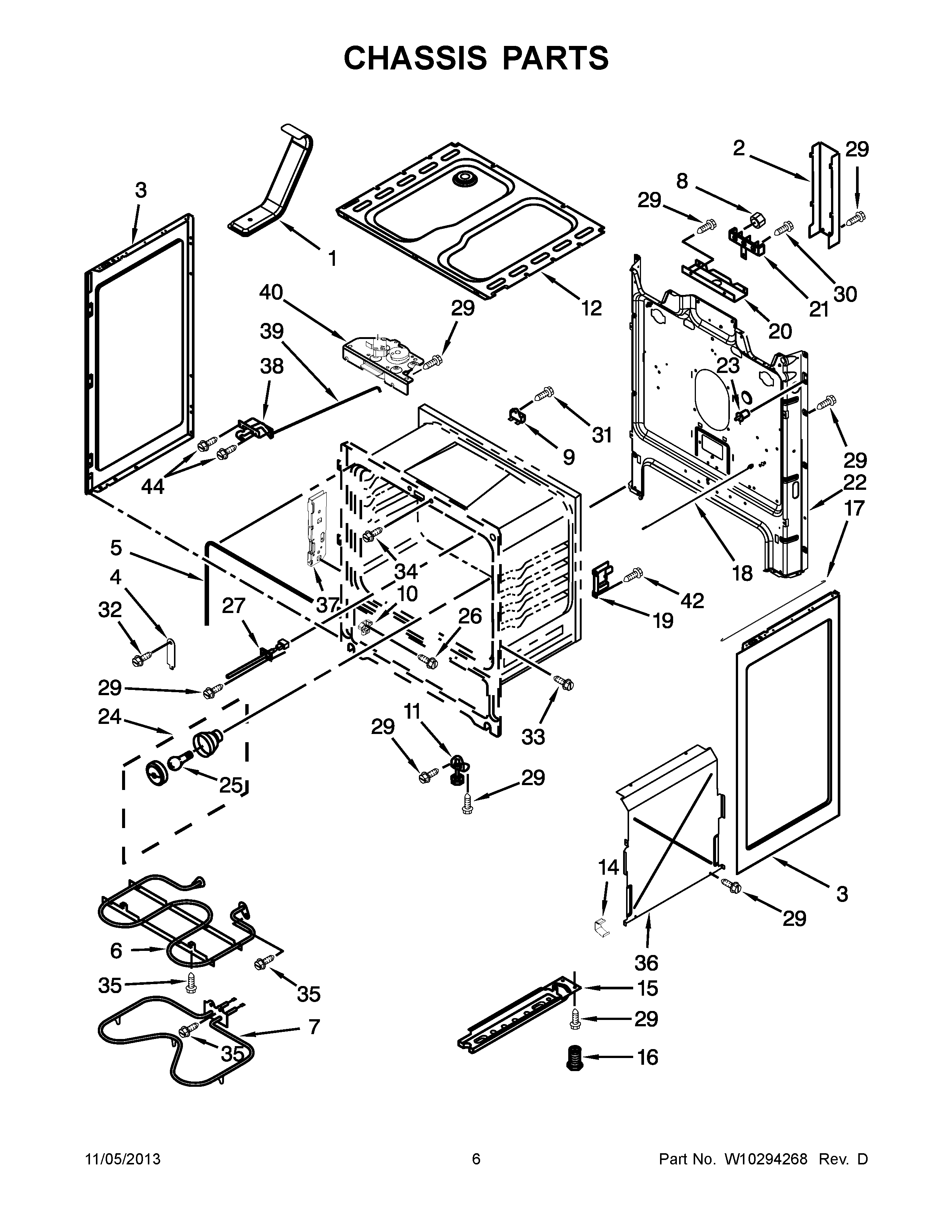 04 - CHASSIS PARTS Diagram and Parts List for YMER7660WS1  Maytag Range