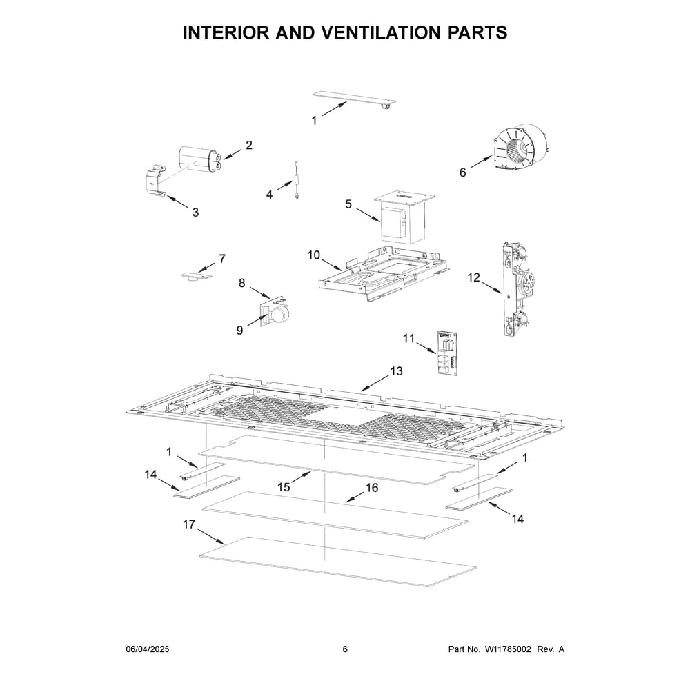 Interior And Ventilation Parts Diagram and Parts List for MMMF6030PZ02  Maytag Microwave