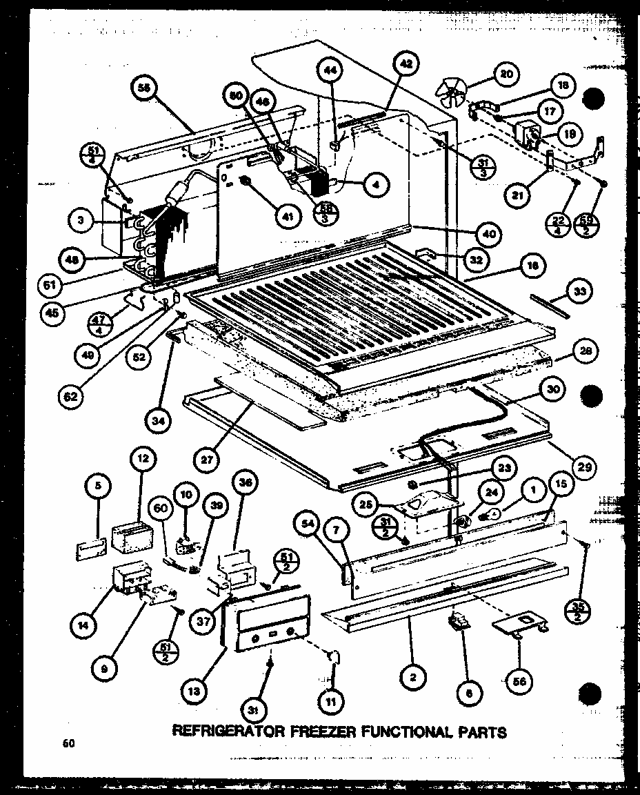 Refrigerator Freezer Functional Parts (tc22j/p7739013w) (trg22j/p7739014w) Diagram and Parts List for TM20J-P7739008W  Amana Refrigerator