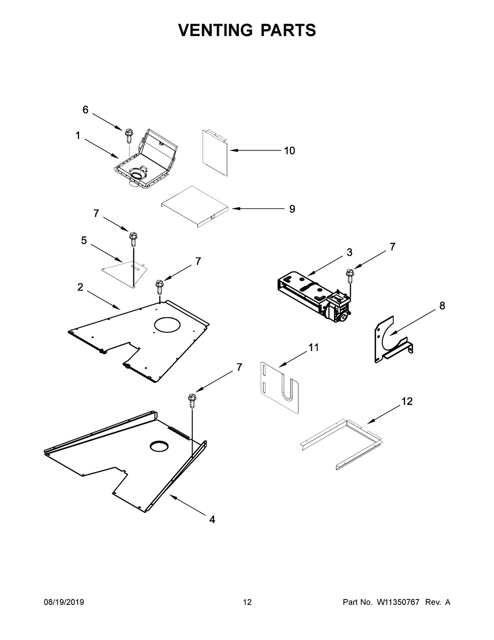 Venting Parts Diagram and Parts List for JGRP748HL00  Maytag Range