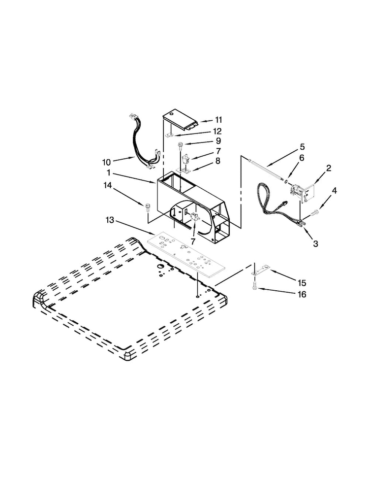 Meter Case Parts Diagram and Parts List for MHN30PDCWW0  Maytag Washer