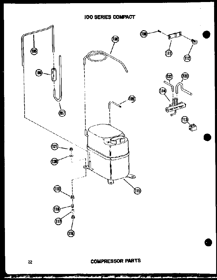 Compressor Parts Diagram and Parts List for 113W-3W P54975-64R Amana Air Conditioner