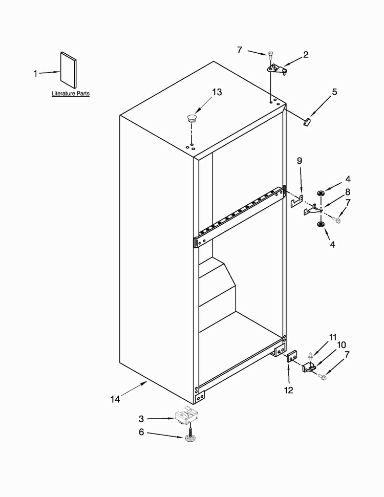 Cabinet Parts Diagram and Parts List for A4TXNWFWW03  Amana Refrigerator