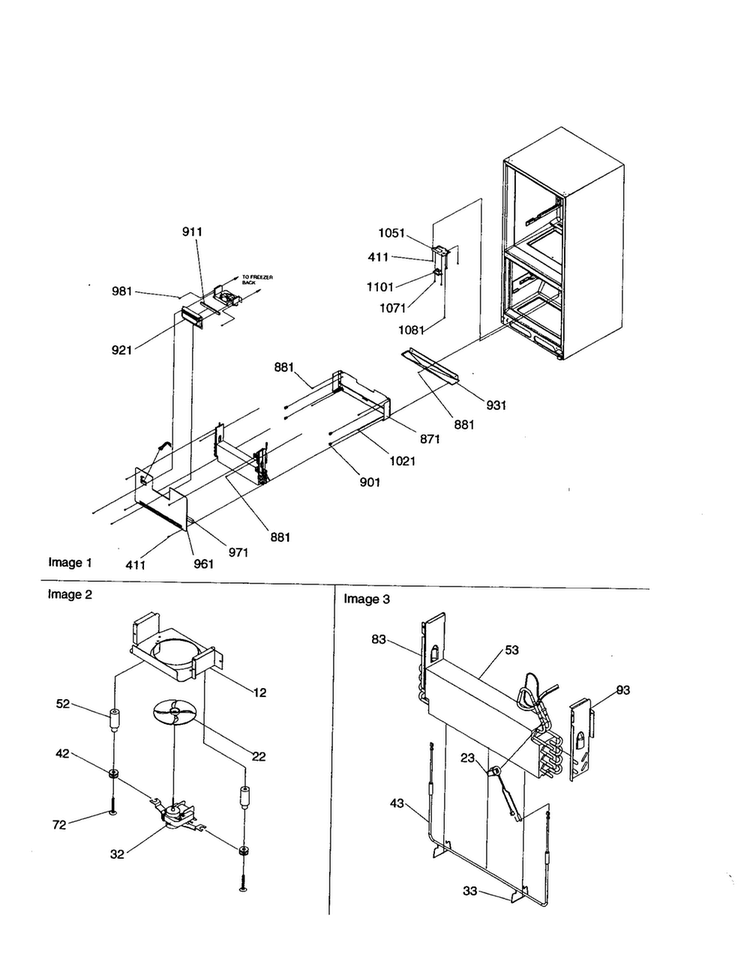 Evaporator And Freezer Control Diagram and Parts List for BR18V2C-P1320708WC  Amana Refrigerator