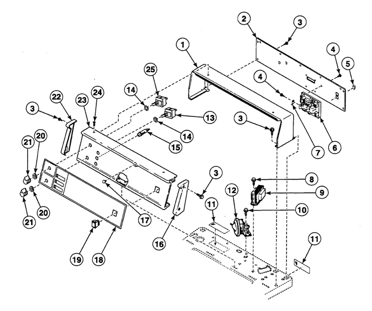 Control Panel Diagram and Parts List for SWT821LN  Speed Queen Washer
