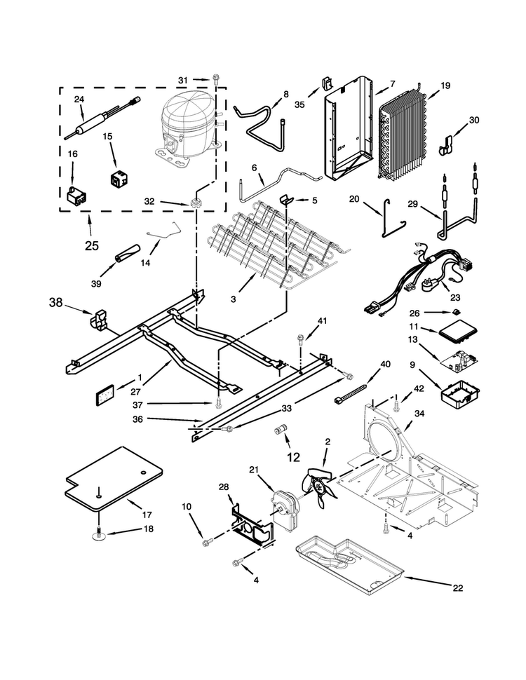 Unit Parts Diagram and Parts List for ASD2526VES00  Amana Refrigerator