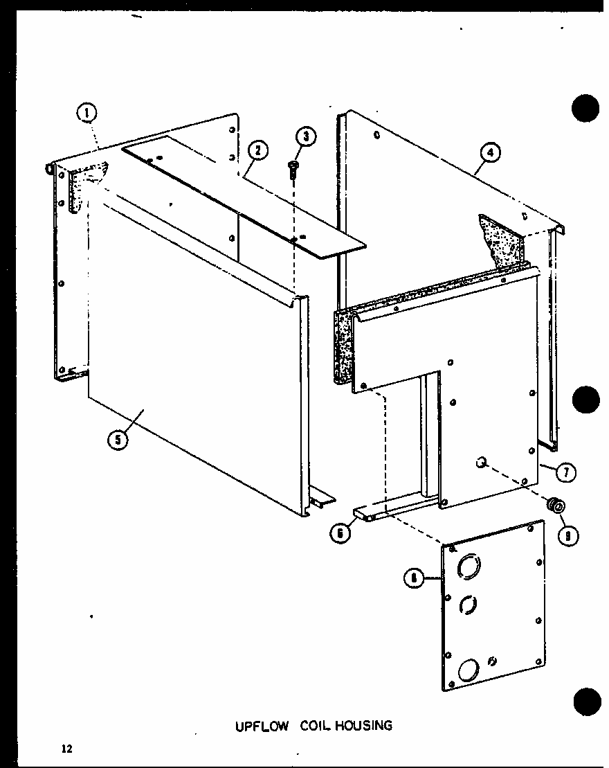 Upflow Coil Housing (d6763528/p6763528c) (d6763524/p6763524c) (d6763520/p6763520c) (d6763516/p6763516c) Diagram and Parts List for ACFC18AOVD P9968009C Amana Air Conditioner