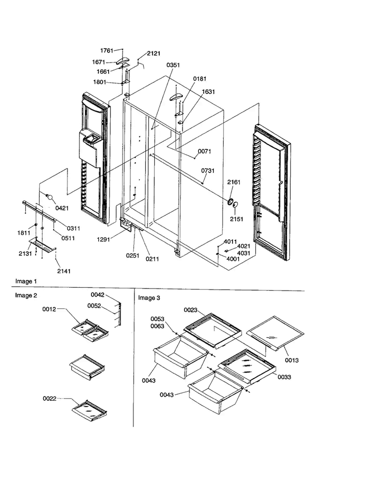Refrigerator/freezer Lights/hinges Diagram and Parts List for SXD26VL-P1315202WL  Amana Refrigerator