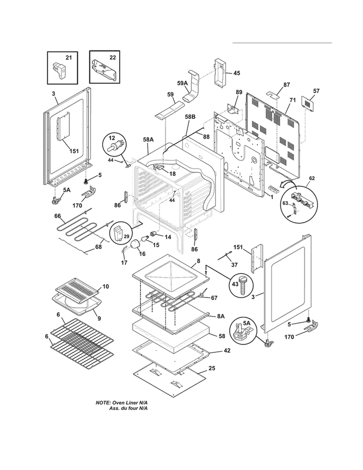 Body Diagram and Parts List for CRE3880LSJ  Crosley Range