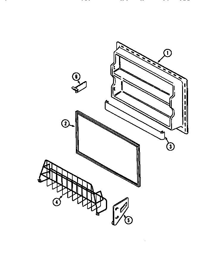 Freezer Inner Door Diagram and Parts List for MTF2155BRN  Maytag Refrigerator