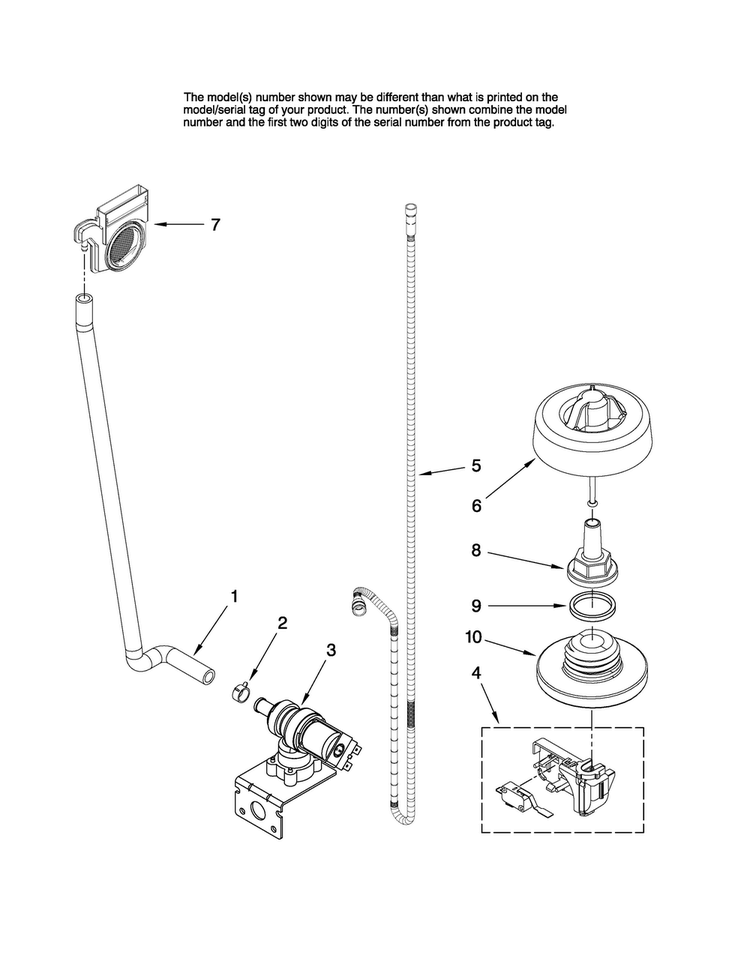 Fill And Overfill Parts Diagram and Parts List for MDB8951BWB1  Maytag Dishwasher