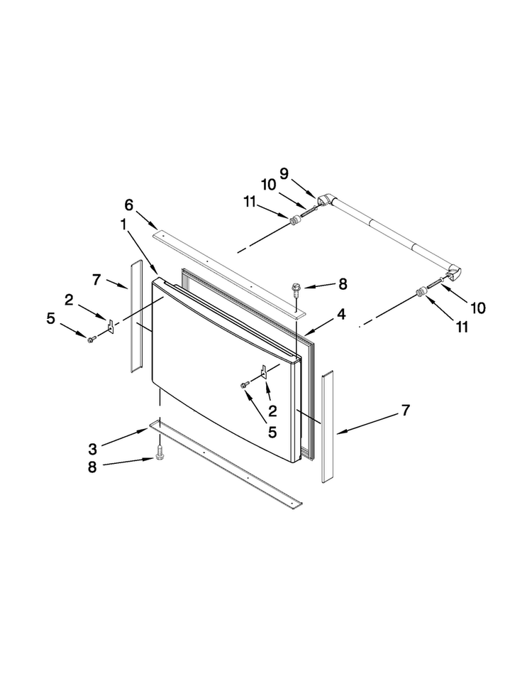 Freezer Door Diagram and Parts List for JFC2089WTB9  Jenn-Air Refrigerator