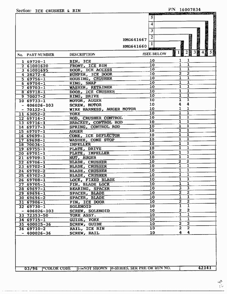 Ice Crusher And Bin Page 2 Diagram and Parts List for HMG-641670  Admiral Refrigerator