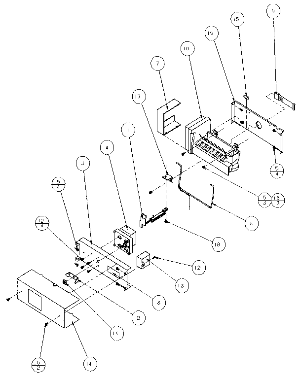 Ice Maker Diagram and Parts List for 35541-P1121709W  Amana Refrigerator