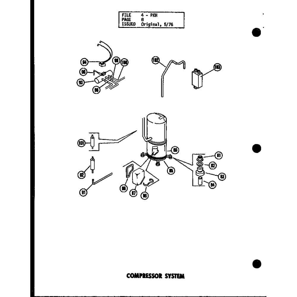 Compressor System 1 Diagram and Parts List for D54444-6 P54444-6C Amana Air Conditioner
