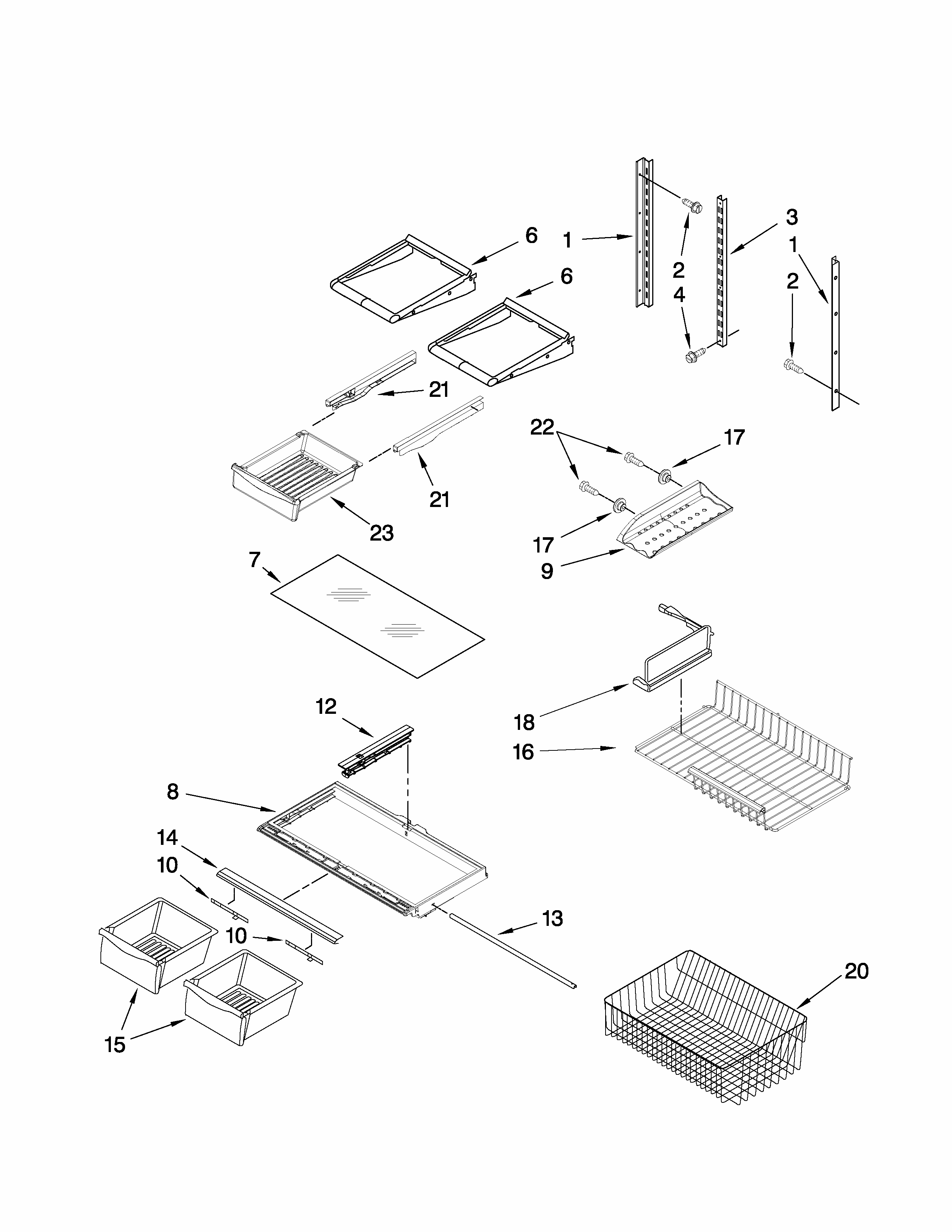 Shelf Parts Diagram and Parts List for GB1924PEKB4  Maytag Refrigerator