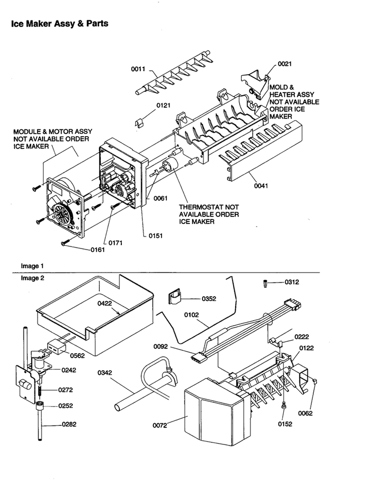 Ice Maker Assembly And Parts Diagram and Parts List for TC18VW-P1315707WW  Amana Refrigerator