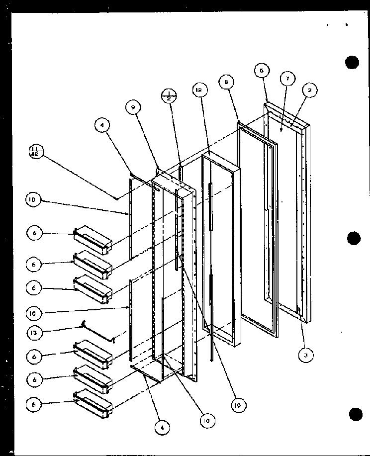 Section 11 Diagram and Parts List for SL22JB-P1116006W  Amana Refrigerator
