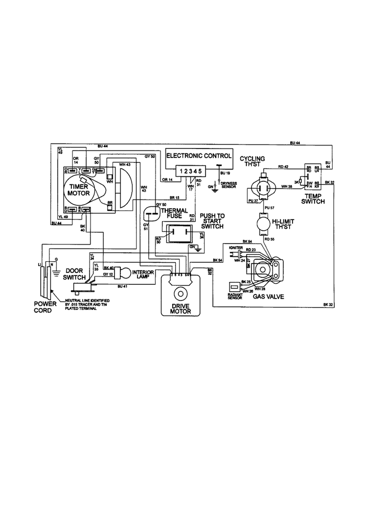 Wiring Information Mdg6000axw Diagram and Parts List for MDE6000AZG  Maytag Dryer