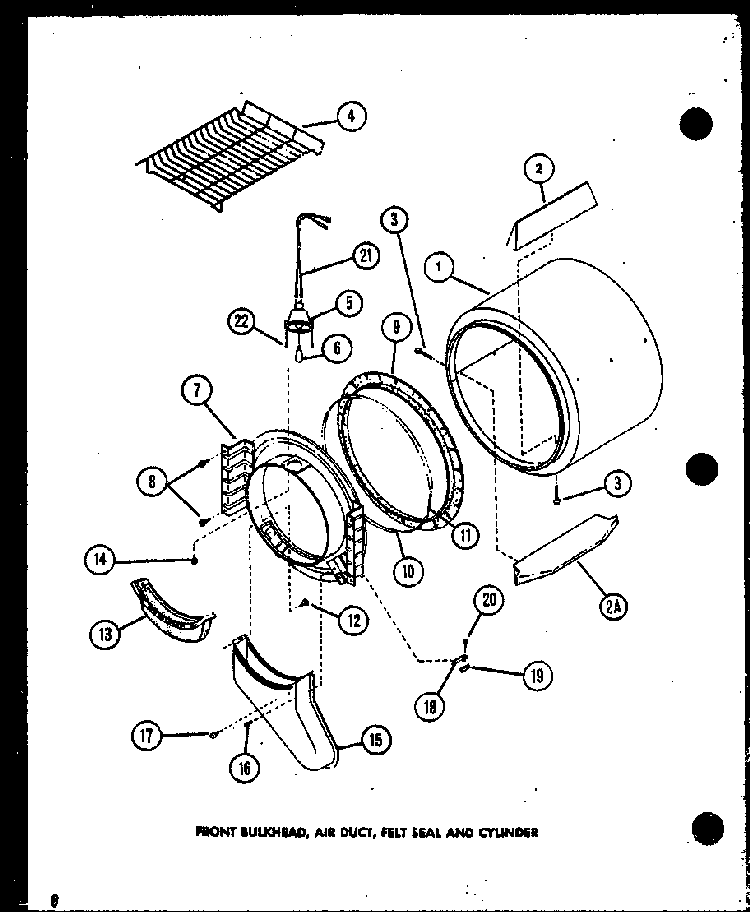 Front Bulkhead Diagram and Parts List for CE3402L P1118309WL Amana Dryer