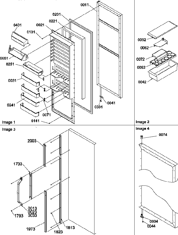 Refrigerator Door And Accessories Diagram and Parts List for SSD522SW-P1184704WW  Amana Refrigerator