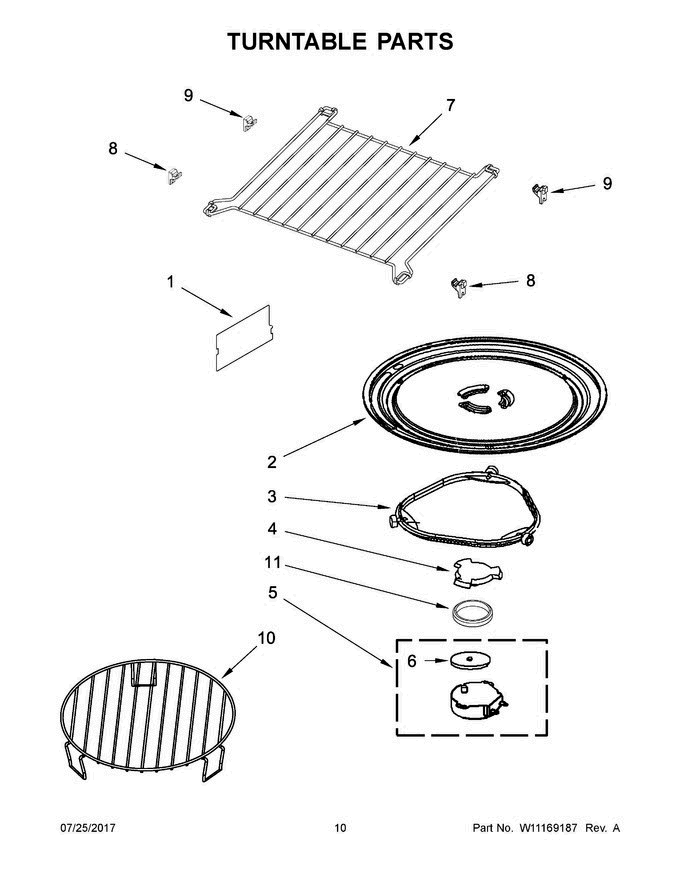 06 - Turntable Parts Diagram and Parts List for JMV9196CS3  Jenn-Air Microwave Oven Combo