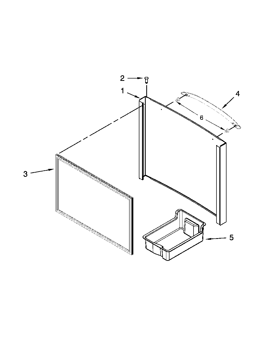 Freezer Door Parts Diagram and Parts List for 59673003511  Kenmore Refrigerator