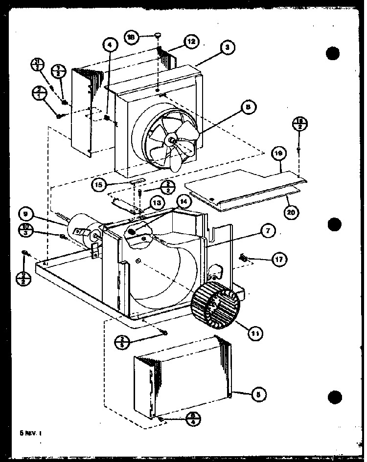 Evaporator And Fan Motor Diagram and Parts List for 12C3HES P69968415R Amana Air Conditioner