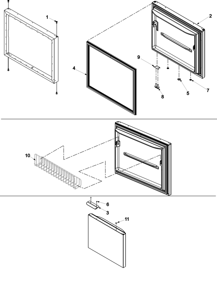 Freezer Door Diagram and Parts List for ABB1921DEQ1  Amana Refrigerator