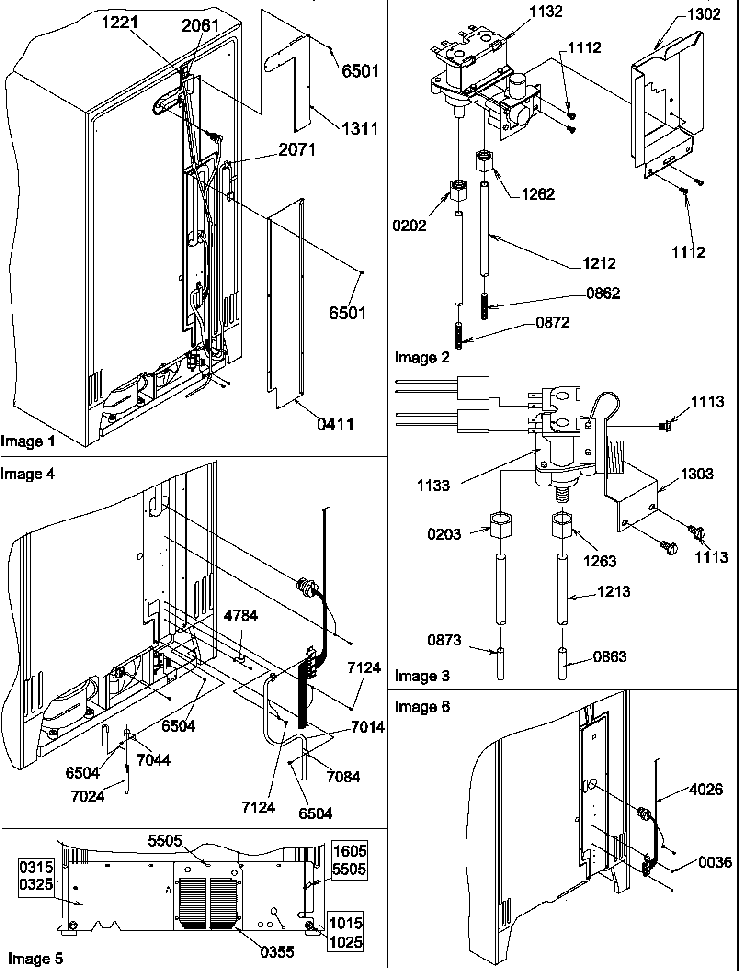 Cabinet Back Diagram and Parts List for SRD22VPW-P1190320WW  Amana Refrigerator