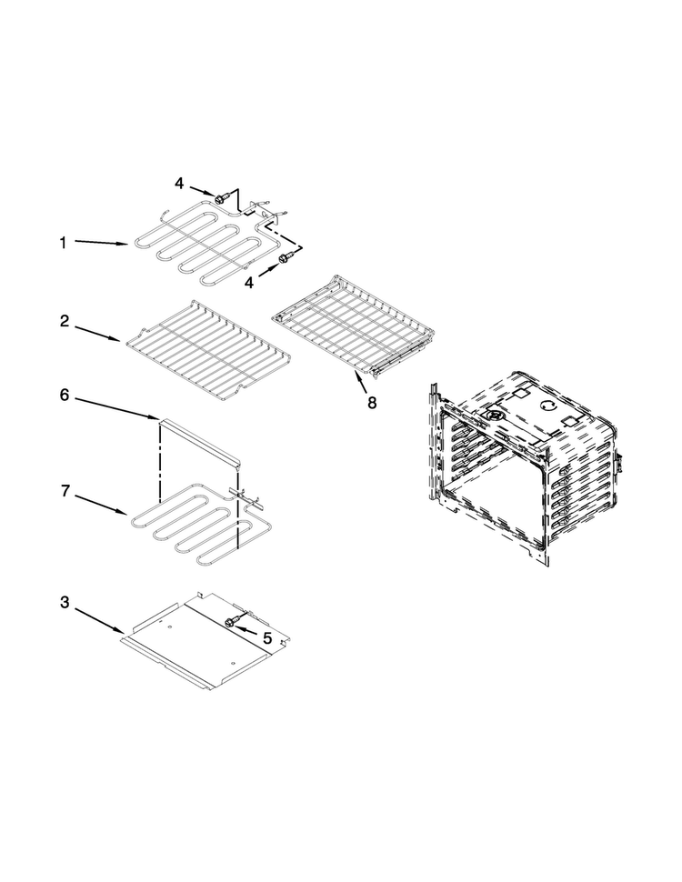 Internal Oven Parts Diagram and Parts List for MMW7730DE01  Maytag Microwave