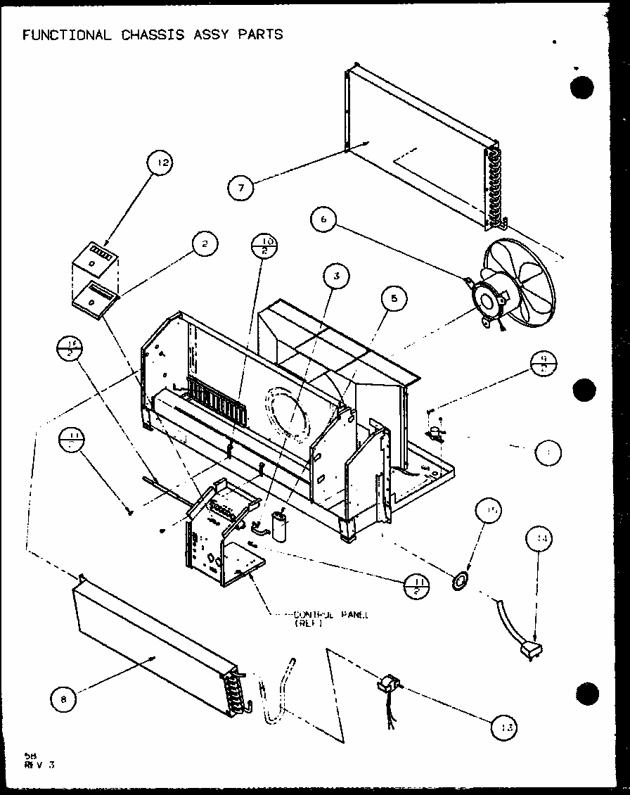 Functional Chassis Assy Parts (pth12400er/p9872115r) (pth12300er/p9812629r) Diagram and Parts List for PTH12300ER P9812615R Amana Air Conditioner